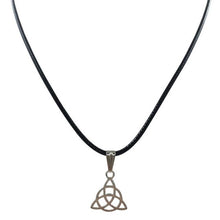 Load image into Gallery viewer, New Retro Triangle Necklace Pendant Black Leather