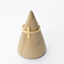 Load image into Gallery viewer, Simple Sideways Cross Ring Adjustable Stainless