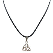 Load image into Gallery viewer, New Retro Triangle Necklace Pendant Black Leather
