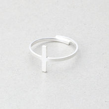 Load image into Gallery viewer, Simple Sideways Cross Ring Adjustable Stainless
